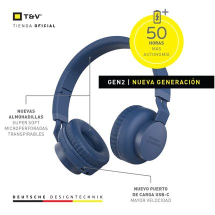 Headset Thonet & Vander Dauer | Bluetooth + 3.5 mm | Sonido Envolvente | Micrófono Integrado