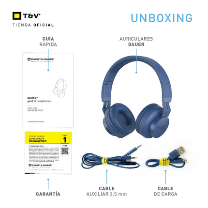 Headset Thonet & Vander Dauer | Bluetooth + 3.5 mm | Sonido Envolvente | Micrófono Integrado