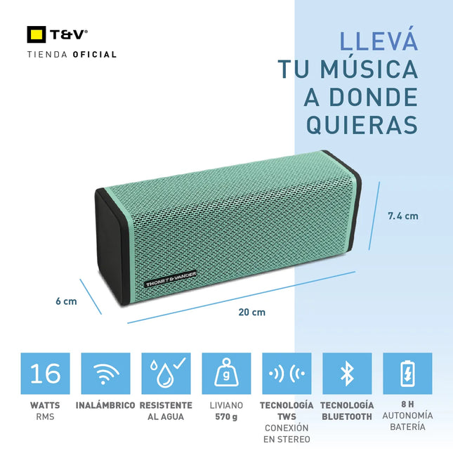 Parlante Thonet & Vander Frei TWS | Bluetooth | Sonido Estéreo | Tecnología TWS