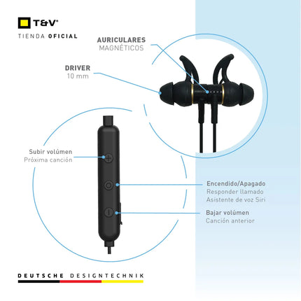Audífono Thonet & Vander VR100 | Inalámbrico | Bluetooth | Micrófono Integrado