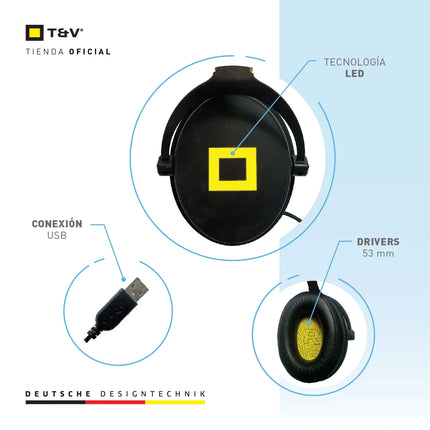 Headset Thonet & Vander Gaming VX700 | Alámbrico | USB | Micrófono Retráctil