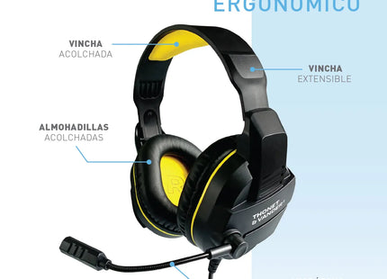 Headset Gaming Thonet & Vander VX70 | Micrófono Flexible | Iluminación LED | Conexión 3.5 mm y USB