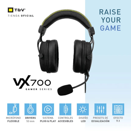 Headset Thonet & Vander Gaming VX700 | Alámbrico | USB | Micrófono Retráctil