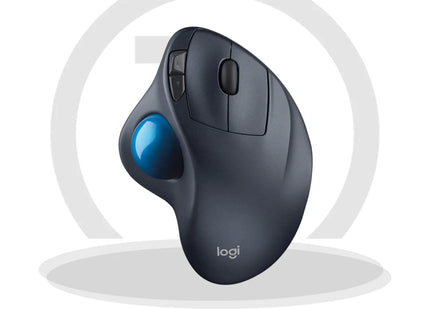 Mouse Trackball Logitech M575S vista lateral derecha ergonómica