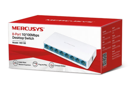 Mercusys MS108 V3 Switch de Escritorio de 8 Puertos 10/100 Mbps Auto-MDI/MDIX