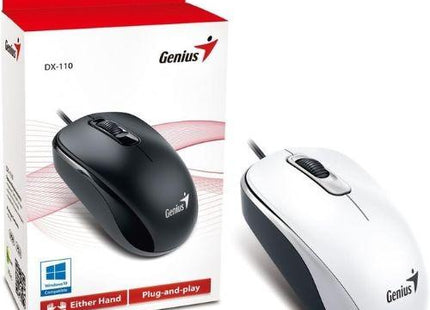 Mouse Genius RS2 DX-110 en uso sobre escritorio de oficina