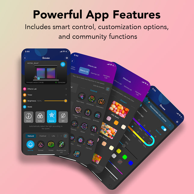 Cable de Luces Govee LED RGBIC WiFi + Bluetooth con Cobertor de Protección 5M H619A1D1-OF-LA | Iluminación Dinámica | Control por App y Voz