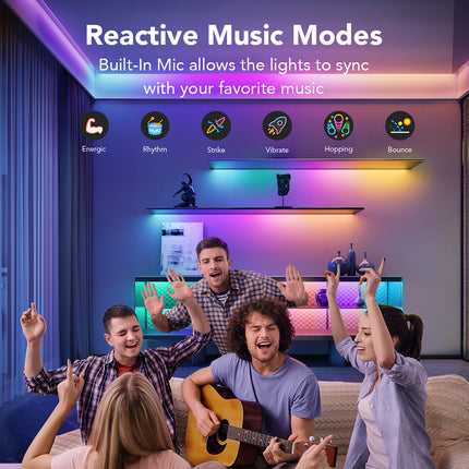 Cable de Luces Govee LED RGBIC WiFi + Bluetooth con Cobertor de Protección 5M H619A1D1-OF-LA | Iluminación Dinámica | Control por App y Voz