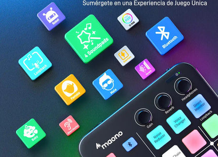 Interfaz de Audio Maono G1 NEO | USB-C | XLR | Phantom 48V | Bluetooth 5.0 | RGB