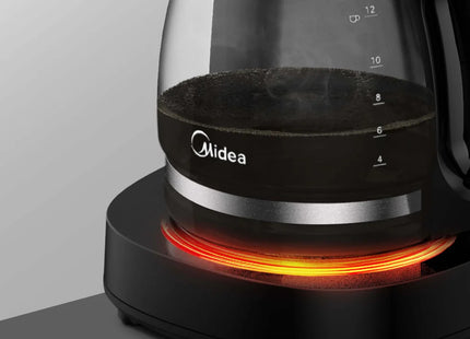 Midea Smart Brew MCD12RWCK Cafetera Programable Digital de Filtro para 12 Tazas