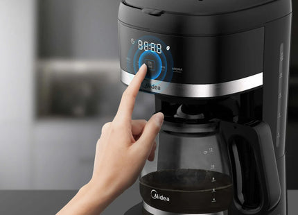Midea Smart Brew MCD12RWCK Cafetera Programable Digital de Filtro para 12 Tazas