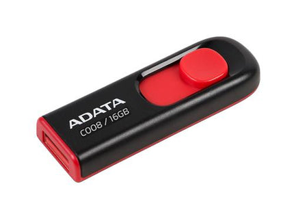 Memoria USB ADATA AC008 | 16GB | USB 2.0 | Black + Red | Retráctil