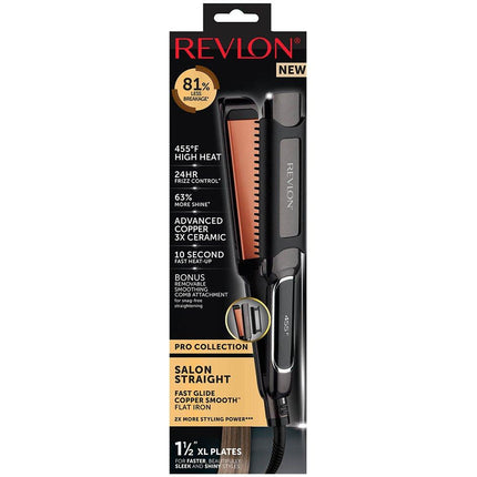 Alisadora Extra Larga con Cera Revlon RVST21 | Para un alisado profesional y protección con cera