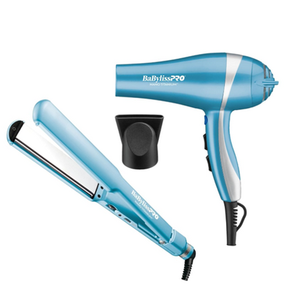 Set BaByliss Edición Especial | Secadora + Plancha 1” | Tecnología Iónica | Profesional | Nano Titanium