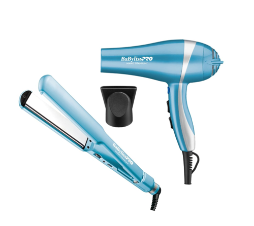 Set BaByliss Edición Especial | Secadora + Plancha 1” | Tecnología Iónica | Profesional | Nano Titanium