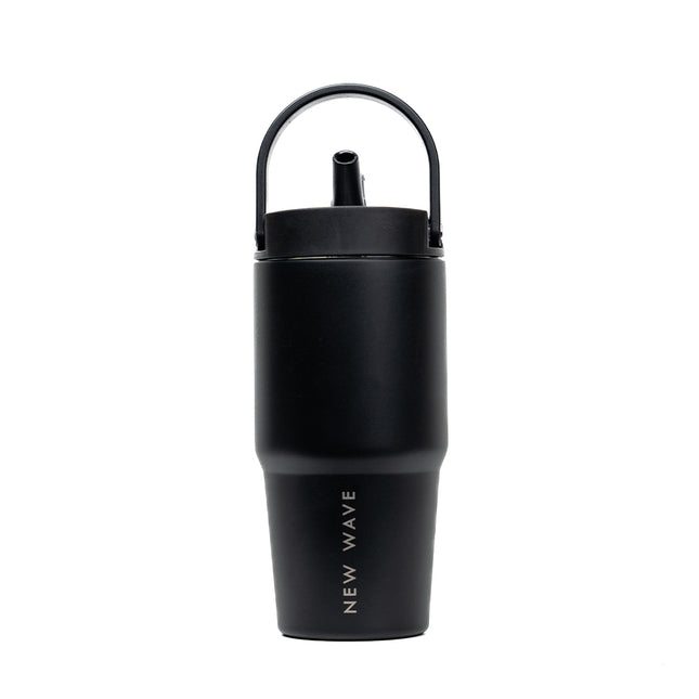Vaso térmico New Wave 600ml con tapa hermética y pajilla, ideal para viaje