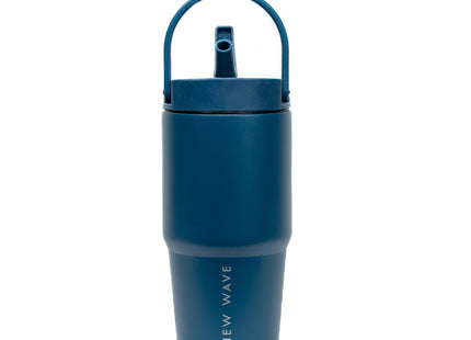 New Wave Travel Tumbler acero inoxidable doble pared, vista lateral con agarradera