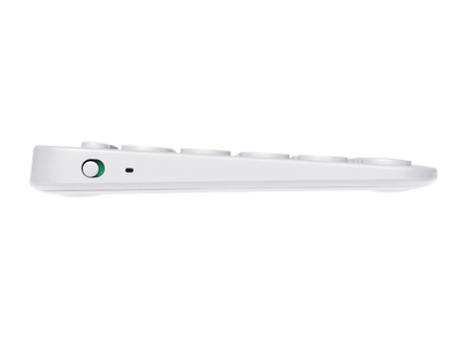 Detalle de teclas silenciosas del teclado Logitech Pebble Keys 2 con distribución QWERTY español