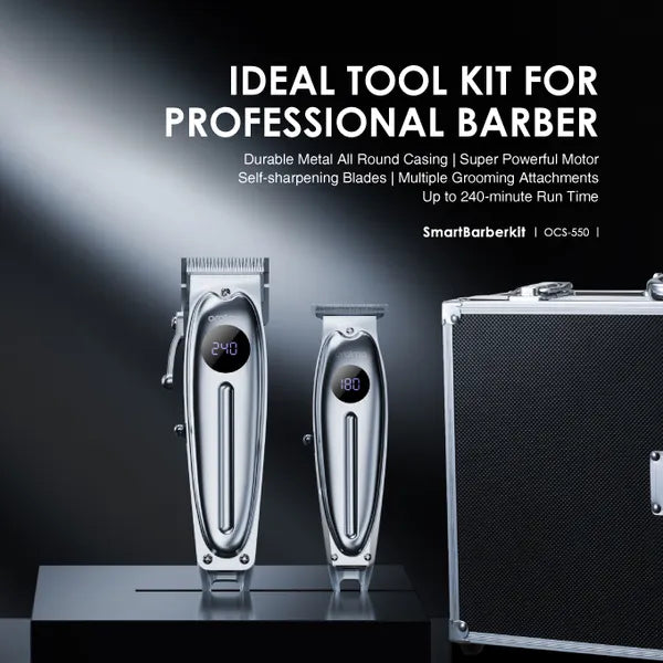 Kit Cortadora y Afeitadora Oraimo Smart BarberKit | 14 Peines de Guía | OCS-550