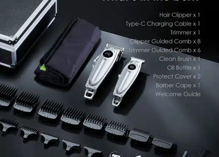 Kit Cortadora y Afeitadora Oraimo Smart BarberKit | 14 Peines de Guía | OCS-550