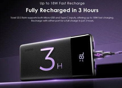 Power Bank Oraimo Toast 22.5 | 10000mAh | 3 Puertos | OPB-7100Q