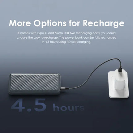 Power Bank Oraimo Slice Link Pro | 10000mAh | 3 Cables Incorporados | OPB-P7101