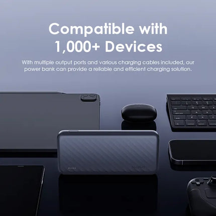 Power Bank Oraimo Slice Link Pro | 10000mAh | 3 Cables Incorporados | OPB-P7101