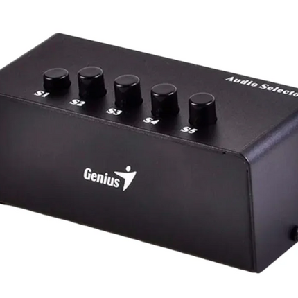 Caja de Conmutación Stereo Genius Sound Card | Entrada y Salida 3.5mm | Control de Volumen | USB