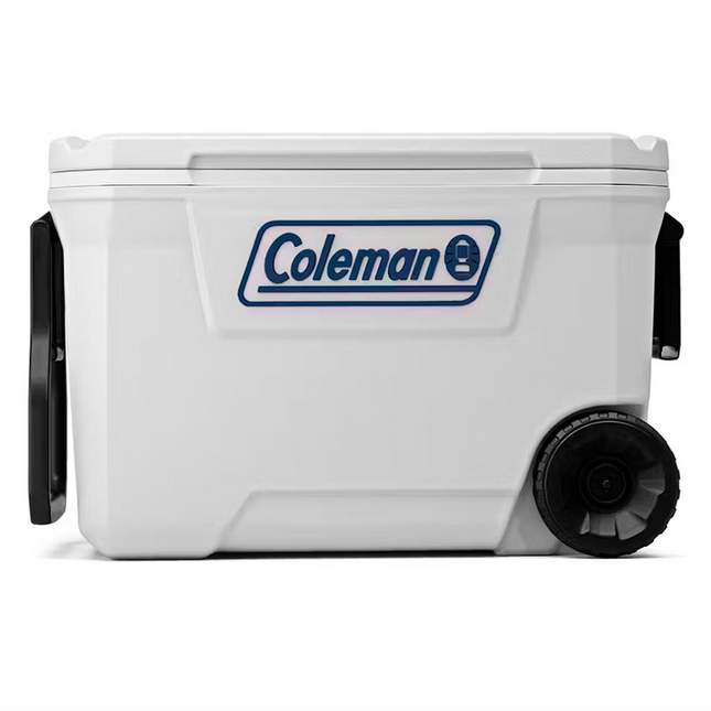 Coleman 3000006482 Hielera con Ruedas 62 qt 58,7 L para 101 Latas Blanca