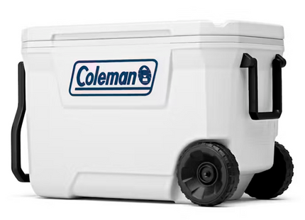 Coleman 3000006482 Hielera con Ruedas 62 qt 58,7 L para 101 Latas Blanca