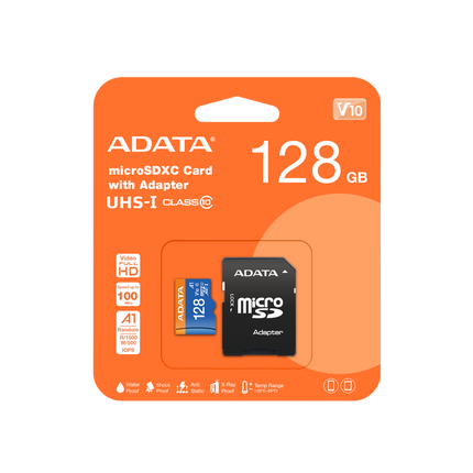 Memoria Micro SD ADATA AUSDX128GUICL10A1-RA1 | 128GB | Clase 10 | A1 | UHS-I