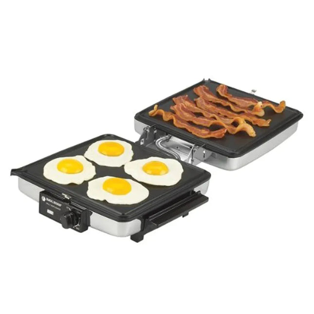 Wafflera 3‑en‑1 Black+Decker G49TD | Waffle + Parrilla + Plancha | 900 W | Acero Inoxidable