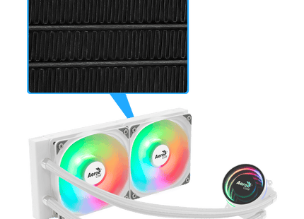 Enfriamiento Líquido RGB Aerocool Oasis L240 WH | AIO | Radiador 240mm | RGB | Compatible Intel y AMD