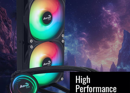 Enfriamiento Líquido RGB AeroCool Oasis L240 BK | 240mm | 2 en 1 | Iluminación RGB