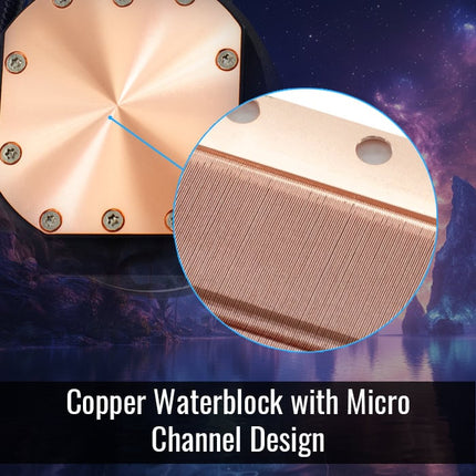 Enfriamiento Líquido RGB AeroCool Oasis L240 BK | 240mm | 2 en 1 | Iluminación RGB