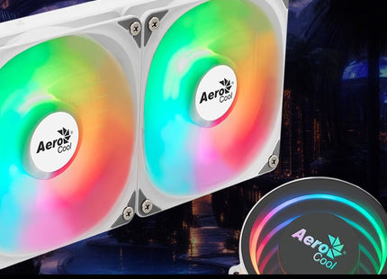 Enfriamiento Líquido RGB AeroCool Oasis L360 WH | 360mm | 3 en 1 | Blanco