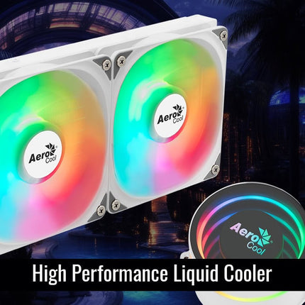 Enfriamiento Líquido RGB AeroCool Oasis L360 WH | 360mm | 3 en 1 | Blanco