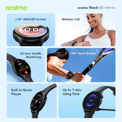 Smartwatch Oraimo Watch ER | OSW-42 | Bluetooth | Monitoreo de Salud