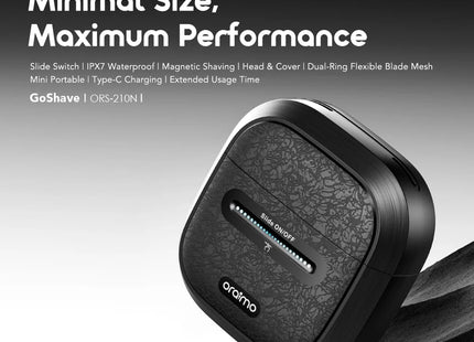 Oraimo Afeitadora GoShave IPX7 negro, ORS-210N
