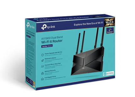 Router Archer AX23 vista completa en ángulo inferior