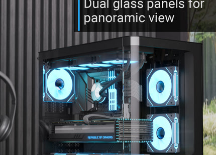Case RGB AeroCool P300C Torre Pequeña | Vidrio Templado | 2 Ventiladores Laterales | 1 Ventilador Trasero
