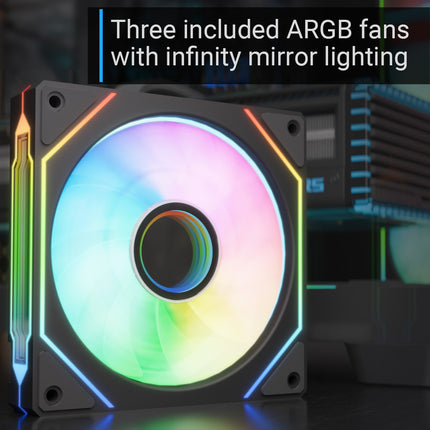 Case RGB AeroCool P300C Torre Pequeña | Vidrio Templado | 2 Ventiladores Laterales | 1 Ventilador Trasero