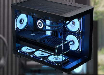 Case RGB AeroCool P300C Torre Pequeña | Vidrio Templado | 2 Ventiladores Laterales | 1 Ventilador Trasero