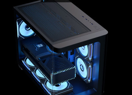 Case RGB AeroCool P300C Torre Pequeña | Vidrio Templado | 2 Ventiladores Laterales | 1 Ventilador Trasero
