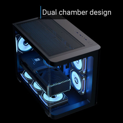 Case RGB AeroCool P300C Torre Pequeña | Vidrio Templado | 2 Ventiladores Laterales | 1 Ventilador Trasero