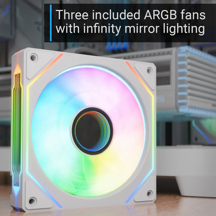 Case RGB AeroCool P300C | Torre Pequeña | Vidrio Templado | 2 Abanicos Laterales | 1 Abanico Trasero | Blanco