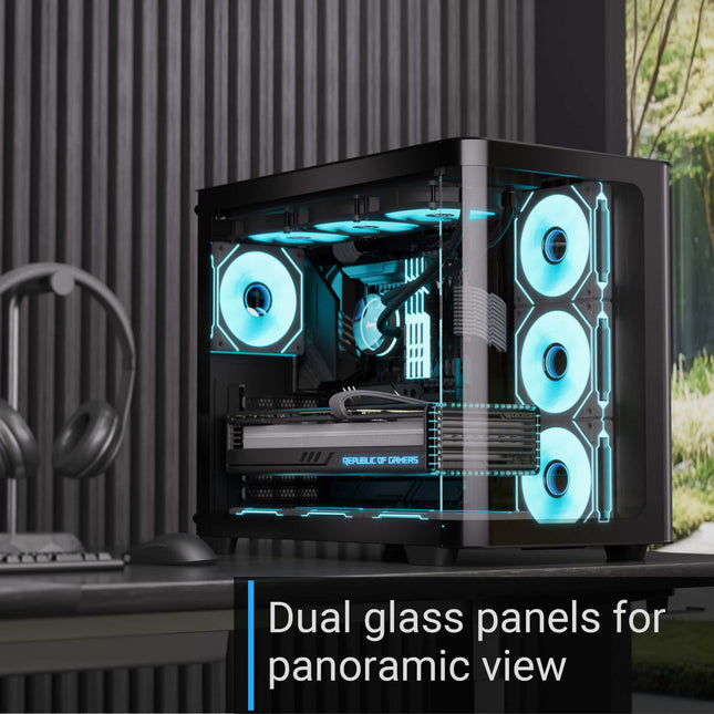 Case RGB AeroCool P500C | Torre Media | Vidrio Templado | 3 Abanicos Laterales | 1 Abanico Trasero