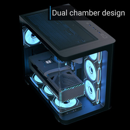 Case RGB AeroCool P500C | Torre Media | Vidrio Templado | 3 Abanicos Laterales | 1 Abanico Trasero