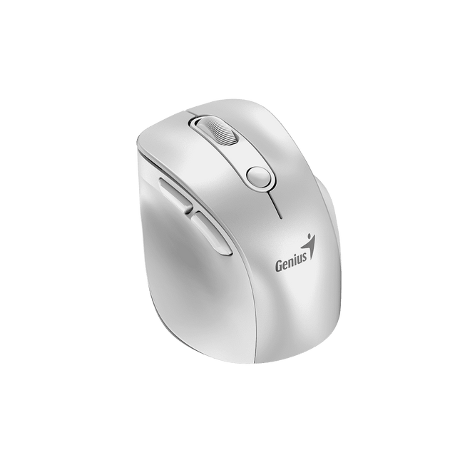 Vista lateral del mouse Genius 9000S Pro mostrando soporte ergonómico para pulgar y dedos