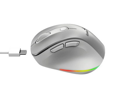 Mouse Genius Ergo 9000S Pro vista trasera mostrando sensor óptico 2400 DPI
